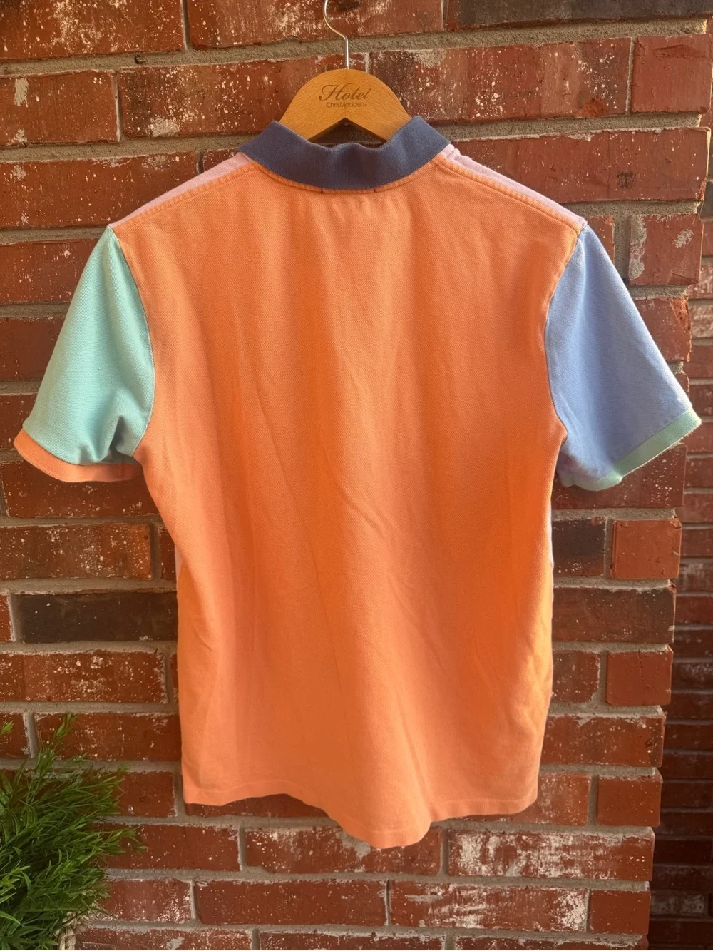 Ralph Lauren Pastel Pink Polo with Blue Collar